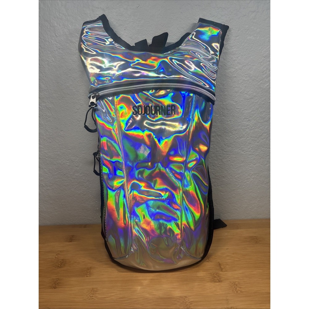 SOJOURNER Hydration Pack Backpack - 2L Water Bladder- Holographic - Silver